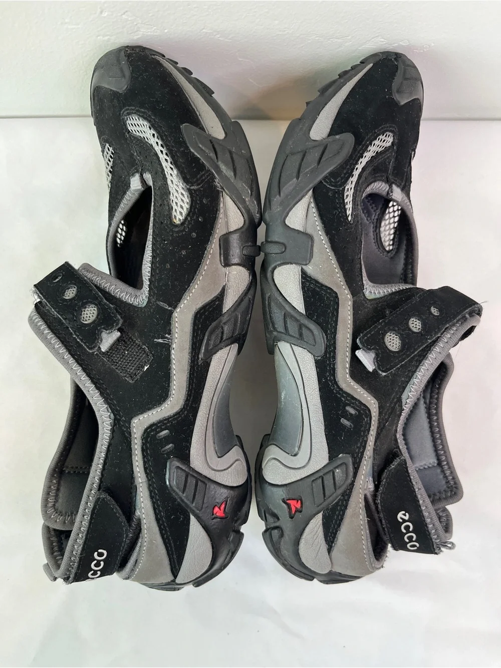 ECCO Receptor Black Nubuck Mesh Mary Jane Trail Sneakers Womens EU 40 US 9-9.5